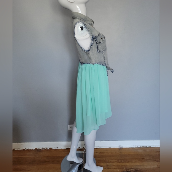 Do & Be Denim Chiffon Dress, BNWT, Size M - Picture 5 of 8